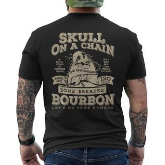 Skull On A Chain Bone Breaker Bourbon Men's T-shirt Back Print - Monsterry DE