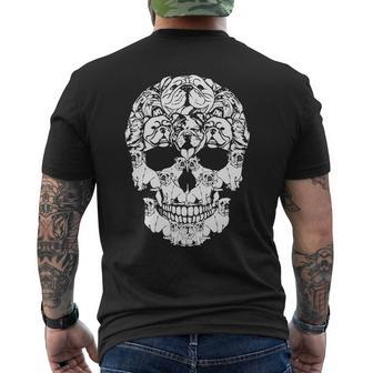 Skull English Bulldog Dog Mens Back Print T-shirt - Thegiftio UK