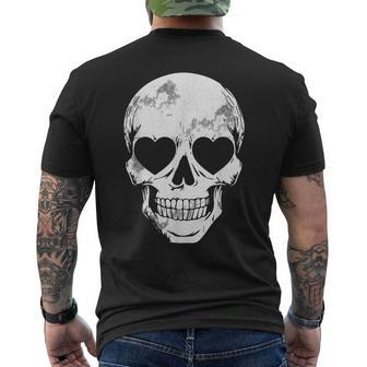 Skull Heart Eyes Lazy Halloween Costume Cute Skeleton Bones Mens Back Print T-shirt - Thegiftio UK