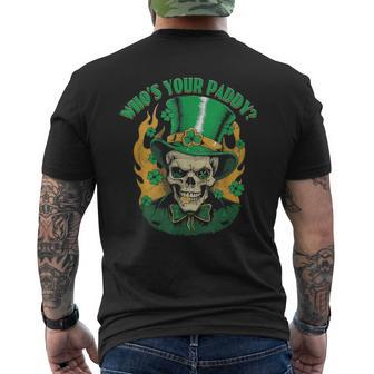 Skull Vintage Retro Who’S Your Paddy St Patrick's Day Men's T-shirt Back Print | Mazezy