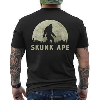 Skunk Ape Bigfoot Moon Silhouette Retro Believe Men's T-shirt Back Print - Monsterry CA