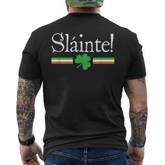 Sláinte Irland Kleeblatt Irische Flagge Lustig Ireland S T-Shirt mit Rückendruck - Seseable