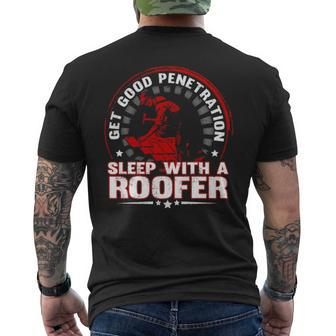 Sleep With A Roofer Men's T-shirt Back Print | Mazezy