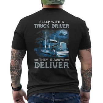 Sleep With A Truck Driver They Always Deliver Trucker Mens Back Print T-shirt - Thegiftio UK