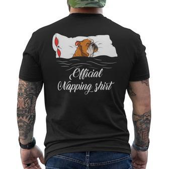Sleeping English Bulldog Pyjamas Official Napping Men's T-shirt Back Print | Mazezy