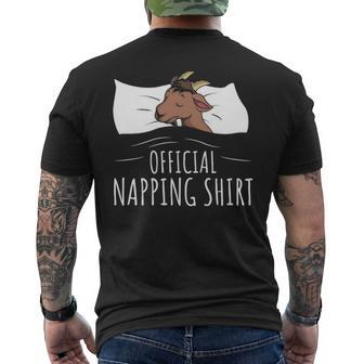 Sleeping Goat Lover Official Napping Men's T-shirt Back Print | Mazezy