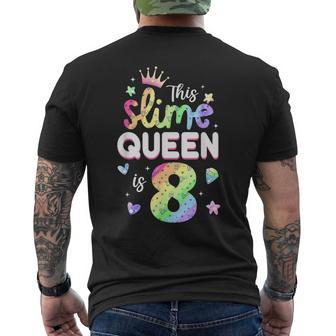 This Slime Queen Is 8 Year Old 8Th Birthday For Girls Men's T-shirt Back Print - Thegiftio UK