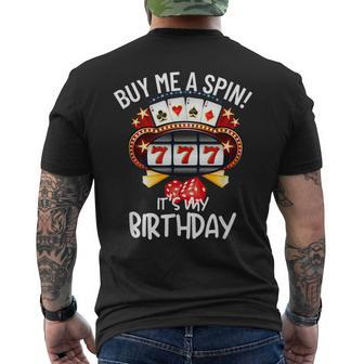 Slot Machine 777 Lucky Birthday Gambling Casino Men's T-shirt Back Print - Thegiftio UK