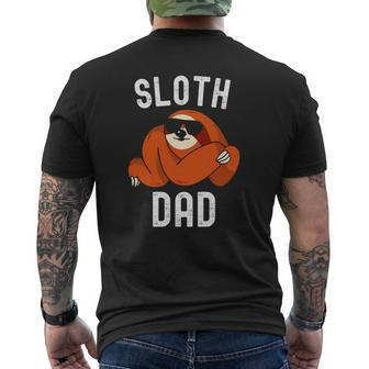 Sloth Dad Father's Day Men Sloth Daddy Sloth Lover Lazy Mens Back Print T-shirt | Mazezy