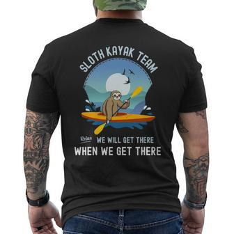 Sloth Kayak Team We Will Get There When We Get There Men's T-shirt Back Print | Mazezy CA