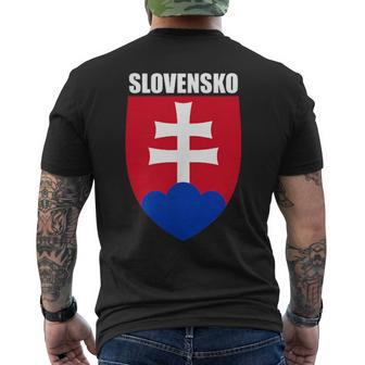 Slovensko Slovakian Coat Of Arms Souvenir Slovak Republic Men's T-shirt Back Print - Monsterry AU