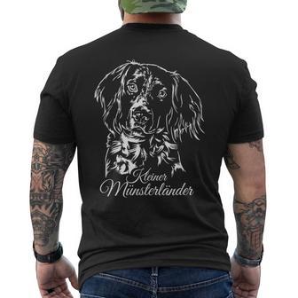 Small Münsterländer Dog Portrait Hunting Dog T-Shirt mit Rückendruck - Geschenkecke