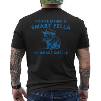 Are You A Smart Fella Or Fart Smella Vintage Style Cabybara Men's T-shirt Back Print - Monsterry UK