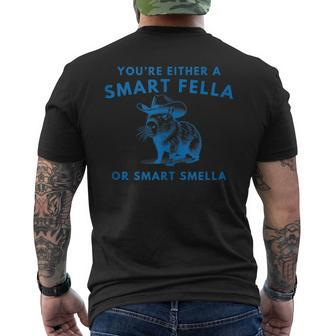 Are You A Smart Fella Or Fart Smella Vintage Style Retro Men's T-shirt Back Print - Monsterry