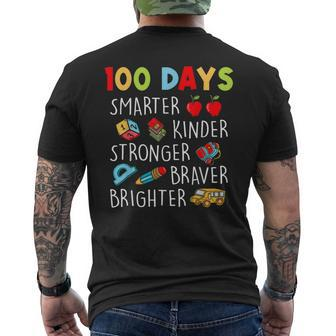 Smarter Kinder Stronger Brighter 100 Days Of School Teacher Men's T-shirt Back Print | Mazezy