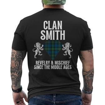 Smith Clan Scottish Name Coat Of Arms Tartan Family Party Men's T-shirt Back Print - Seseable