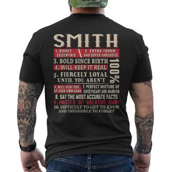 Smith Name Smith Smith Surname Men's T-shirt Back Print - Monsterry