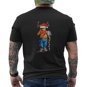 Smokey Bear Santa Reindeer Christmas Light Shirt Mens Back Print T-shirt - Seseable