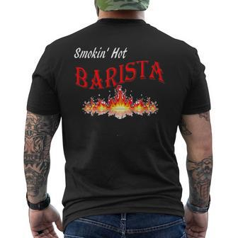Smokin' Hot Barista Men's T-shirt Back Print - Monsterry AU