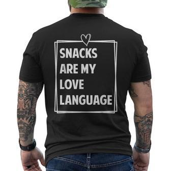 Snacks Are My Love Language Valentines Day Toddler Kid Men's T-shirt Back Print | Mazezy
