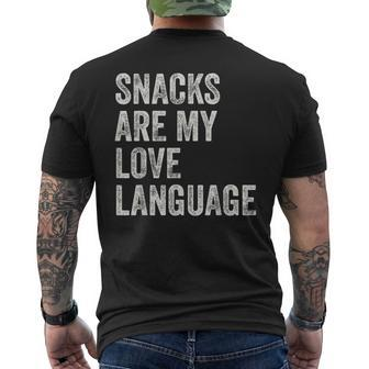 Snacks Are My Love Language Valentines Day Toddler Men's T-shirt Back Print | Mazezy CA
