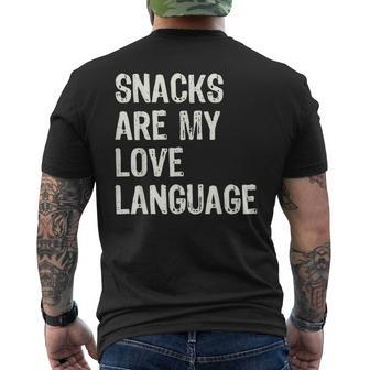 Snacks Are My Love Language Valentines Day Toddler Men's T-shirt Back Print - Monsterry AU