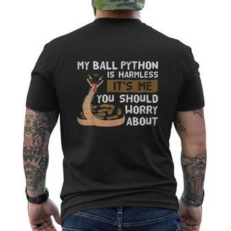 Snake Lover My Ball Python Is Harmless Mens Back Print T-shirt - Thegiftio UK