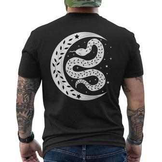 Snake Stars Sky Half Moon Herpetologist Reptile Lover Men's T-shirt Back Print - Monsterry