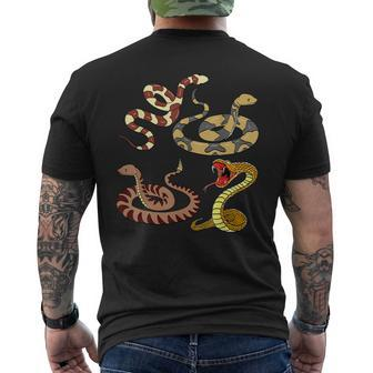 Snakes Reptile Science Biology Men's T-shirt Back Print - Monsterry