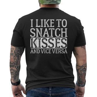 I Like To Snatch Kisses And Vice Versa Vintage Cute Couple Men's T-shirt Back Print - Monsterry CA