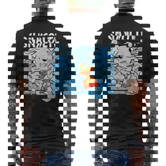 Snaxolotl Axolotl Blue Kawaii Axolotl Lover Men's T-shirt Back Print - Thegiftio UK