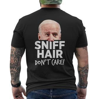Sniff Hair Don't Care Anti Joe Biden Parody Men's T-shirt Back Print - Monsterry