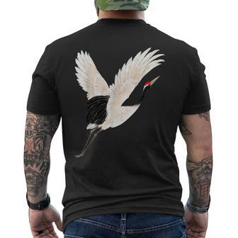 Snow Crane Bird White Bird Watching Expert Bird Photographer Men's T-shirt Back Print - Monsterry AU