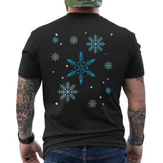 Snowflakes Ski And Snowboard Outfit Men's T-shirt Back Print - Monsterry AU