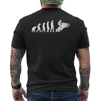 Snowmobile Evolution Beer Sled Racing Novelty T Men's T-shirt Back Print - Monsterry