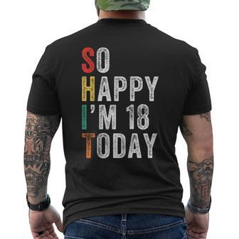 So Happy I'm 18 Today 18Th Birthday Men's T-shirt Back Print - Thegiftio UK