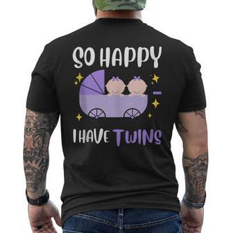 So Happy I Have Twins Mother's Day & Father's Day Twins Men's T-shirt Back Print - Thegiftio UK