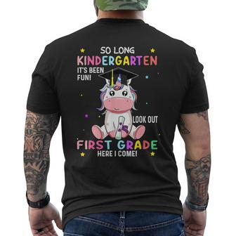 So Long Kindergarten Graduation Class 2024 Unicorn Girls Men's T-shirt Back Print | Mazezy