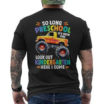 So Long Preschool Graduation Class 2024 Monster Truck Men's T-shirt Back Print - Seseable