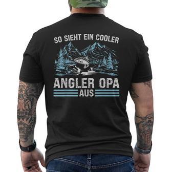 So Sieht ein Cooler Angler Opa Aus Kurzärmliges Herren-T-Kurzärmliges Herren-T-Shirt Schwarz für Männer - Seseable