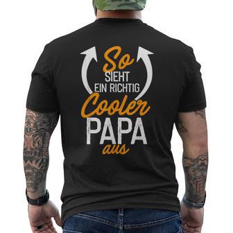 So Sieht Ein Cooler Papa Aus Slogan Kurzärmliges Herren-T-Kurzärmliges Herren-T-Shirt zum Vatertag, Schwarz S - Seseable
