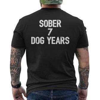 Sober Milestone 1 Year Anniversary 7 Dog Years Men's T-shirt Back Print - Monsterry DE