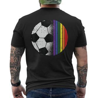 Soccer Ball Lgbt-Q Gay Pride Flag Sport Fan Player Ally Men's T-shirt Back Print - Monsterry AU