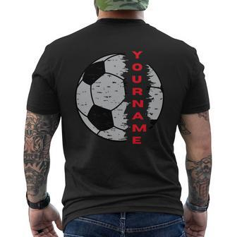 Soccer Custom Name Vintage Sport Lover Sport Player Personalized Mens Back Print T-shirt - Thegiftio UK