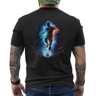 Soccer Player Lightning Men's T-shirt Back Print - Seseable