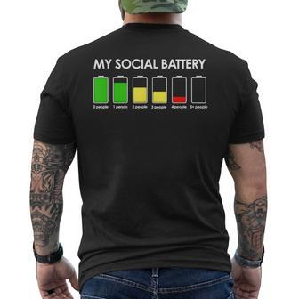 My Social Battery Low Energy Anti Social Introvert Men's T-shirt Back Print - Monsterry DE