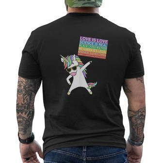 Social Justice Unicorn Protest Equality Egalitarian Mens Back Print T-shirt - Thegiftio UK