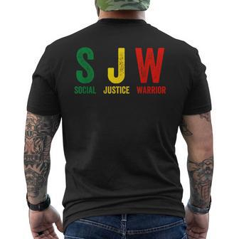 Social Justice Warrior Black History Month Men's T-shirt Back Print - Thegiftio UK
