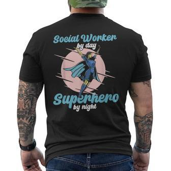 Social Worker By Day Superhero By Night Job Work Social Men's T-shirt Back Print - Monsterry CA
