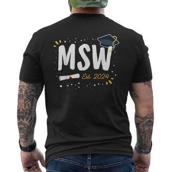 Social Worker Graduation Msw Grad Idea Est 2024 Women Men's T-shirt Back Print - Seseable